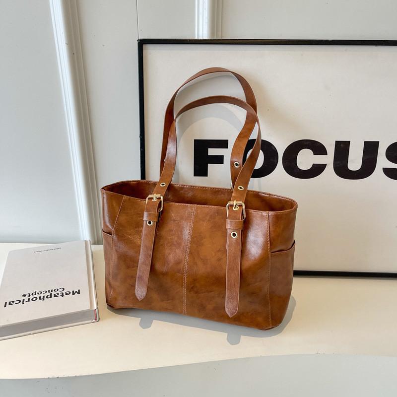 Trendige PU-Leder-Tragetasche für Damen Stilvolle Schultertasche mit großem Fassungsvermögen und Reißverschluss