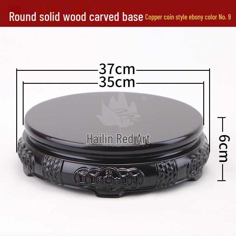 Rosenholz Geschnitzte Blumenanordnung Bonsai-Vase mit Ebenholz Buddha-Statuenhalter.