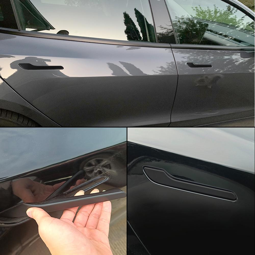 YOSOLO Car Door Handle Wrap Cover Decorative Stickers 4Pcs/Set Anti-scratch For Tesla Model 3 Y 2025 ABS Protector Sticker