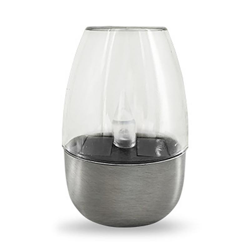 Solar Candle Light Flameless Led Night Lights Stainless Steel Waterproof Lawn Light Outdoor Garden Birthday Party Decor