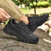 Men Leather Hiking Shoes Lace Up Durable Outdoor Sport Men Trekking Leather Shoes Fashion Climbing Hunting Sneakers Big Size 48