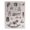 Clear Silicone Stamps for Card Making Scrapbooking, Toy Bear Stamp, Balloon Stamp, Toy Train Stamp Hobby Horse Stamp
