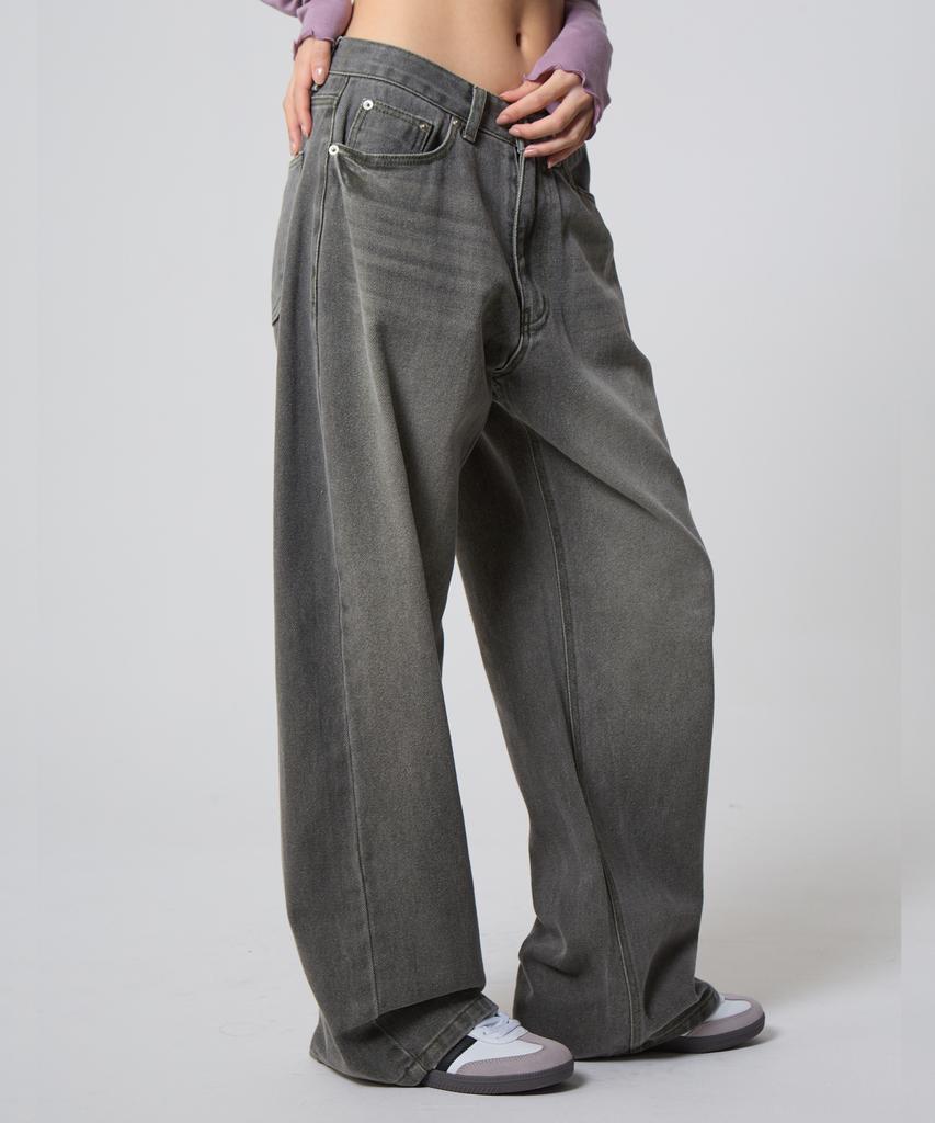 UNKNOWN PLANET Daily Wide Pigment Pants Khaki