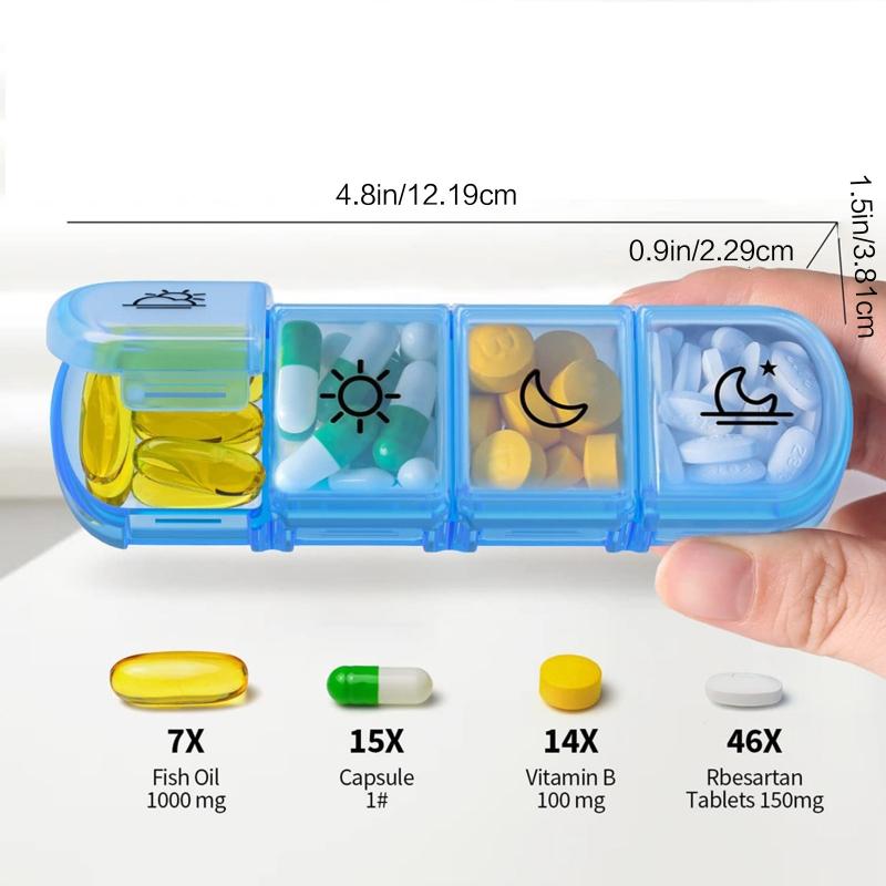 Rainbow Pill Box Weekly Pills Organizer 4 Times a Day 7 Days Container Case Moisture Proof for Home Hospital Patient Sickness