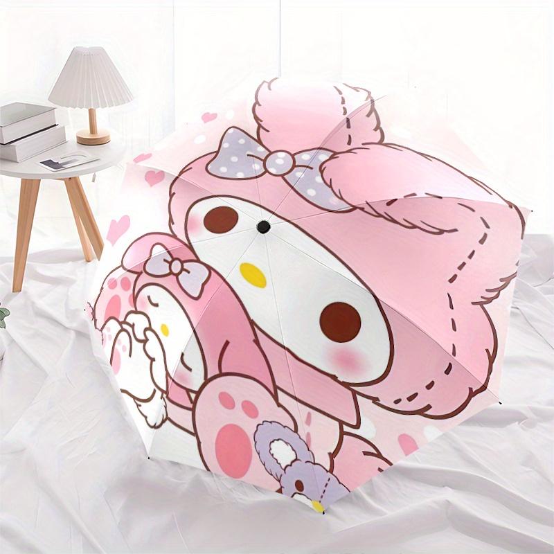 Rabbit My Melody Automatic Opening and Closing Folding - A Good Choice for Gifts, Fashionable and Convenient Umbrella With Cute Cartoon Characters, Du