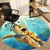 1PC Sea Turtle Aquatic Office Round Area Rug, Mat Suitable For Office, Under Office Chairs Bedroom Living Room Home Decor, Room Deco