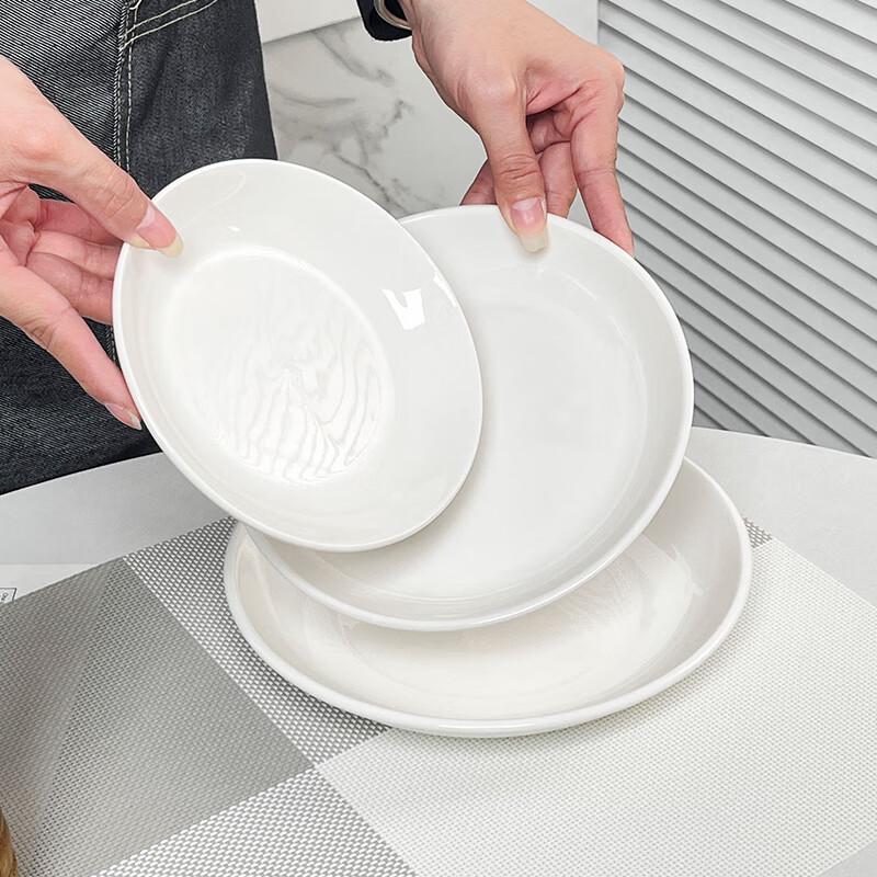 Morona Nordic White Ceramic 9-inch Round Dinner Plate