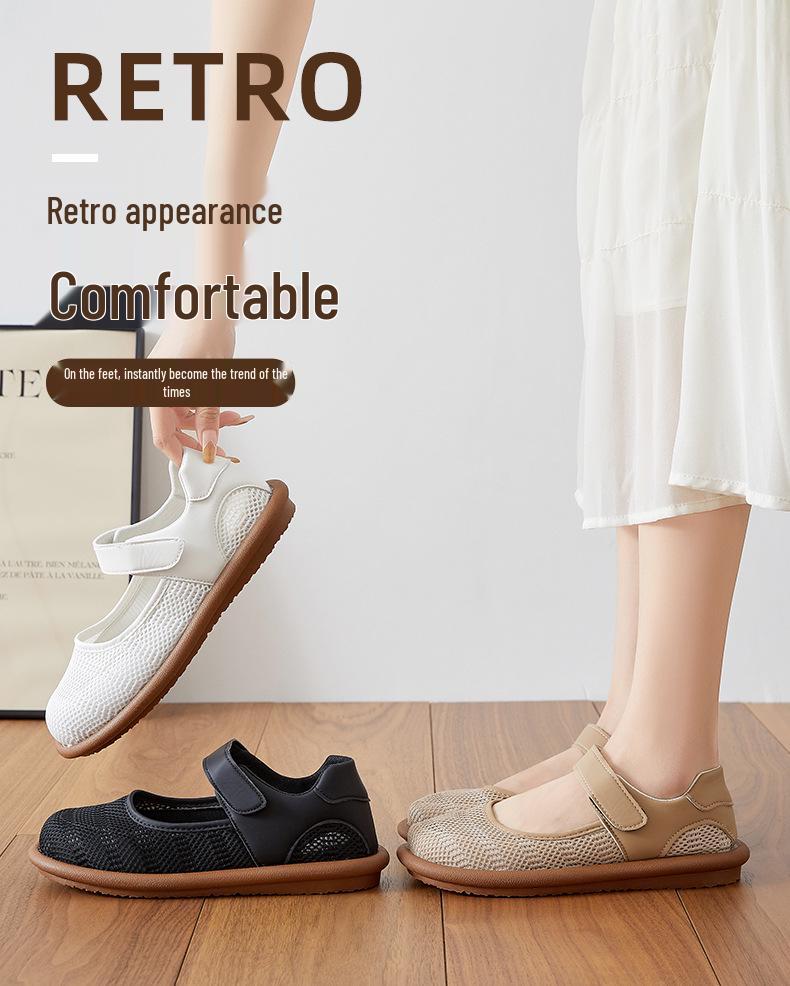 Breathable Summer Footwear for Elderly Women – Comfortable, Soft Sole Casual Shoes