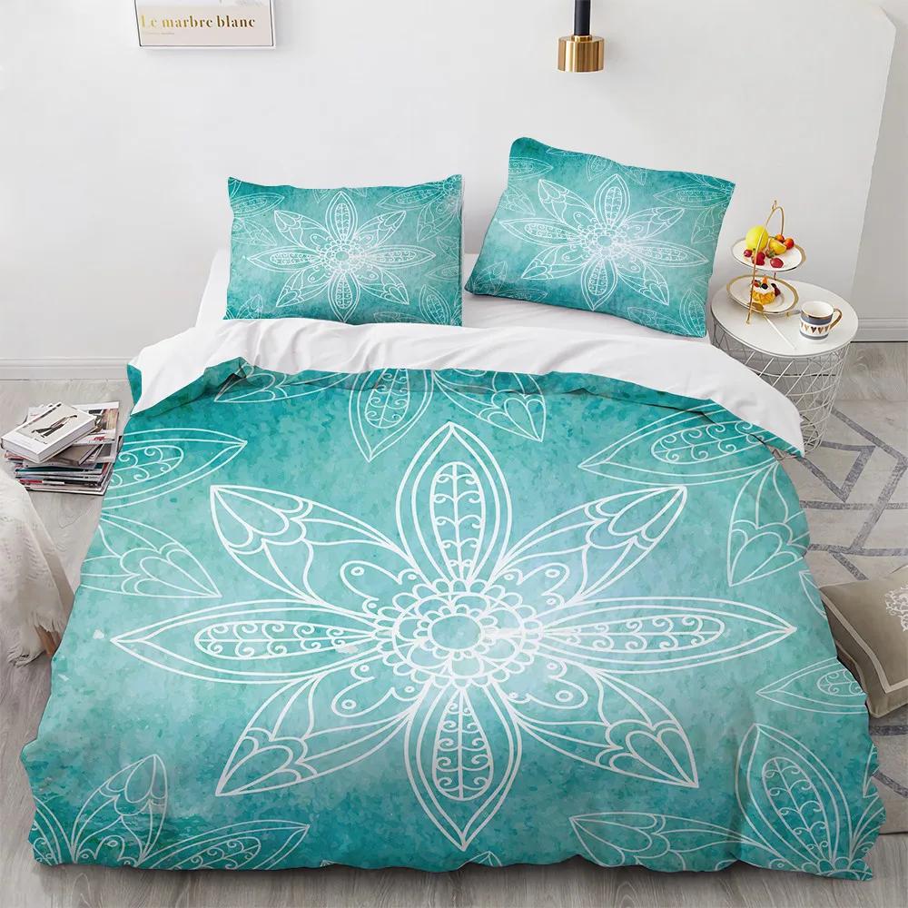 Bohemien King Size Beddengoed Set Luxe Print Mandala Slaapkamer Dekbedovertrek Beddengoed Sets Zwart Hoge Kwaliteit Dekbedovertrek & 2 Stuks Kussensloop