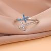 Chic Rhinestone Cross Open Ring