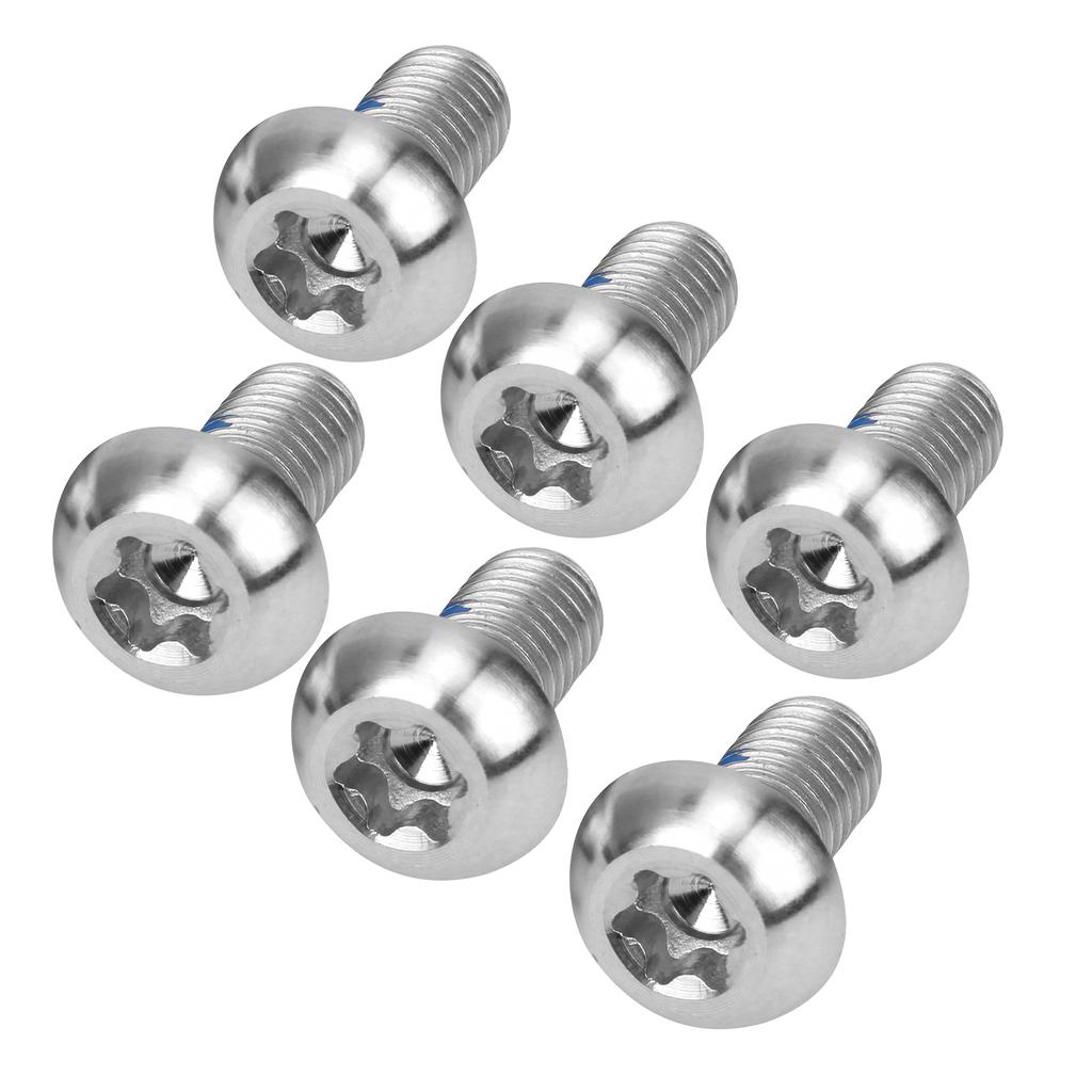 6pcsbox M5x10mm Titanium Alloy Bolts Bike Bicycle Brake Rotor Disc T25 Bolts ScrewsSilver