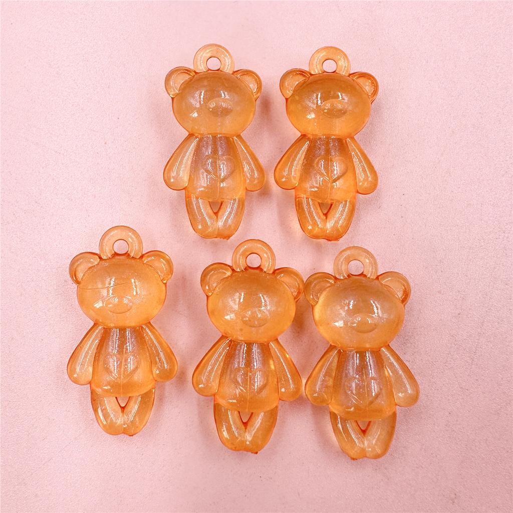 Creative DIY for jewelry production 5Pcs Handmade material Fashion Standing Bear Acrylic 21 * 39.5mm Bead Pendant