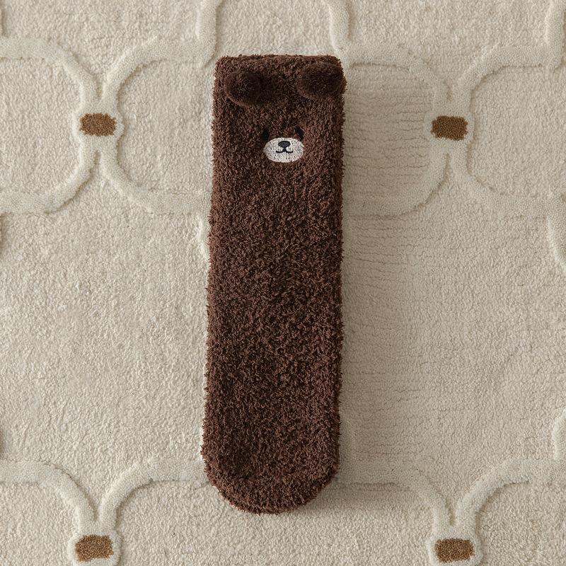 Cartoon Cute Socks Women Autumn Winter Thick Warm Floor Sleeping Socks Coral Velvet Thermal Lolita Kawaii Socks Christmas Gifts