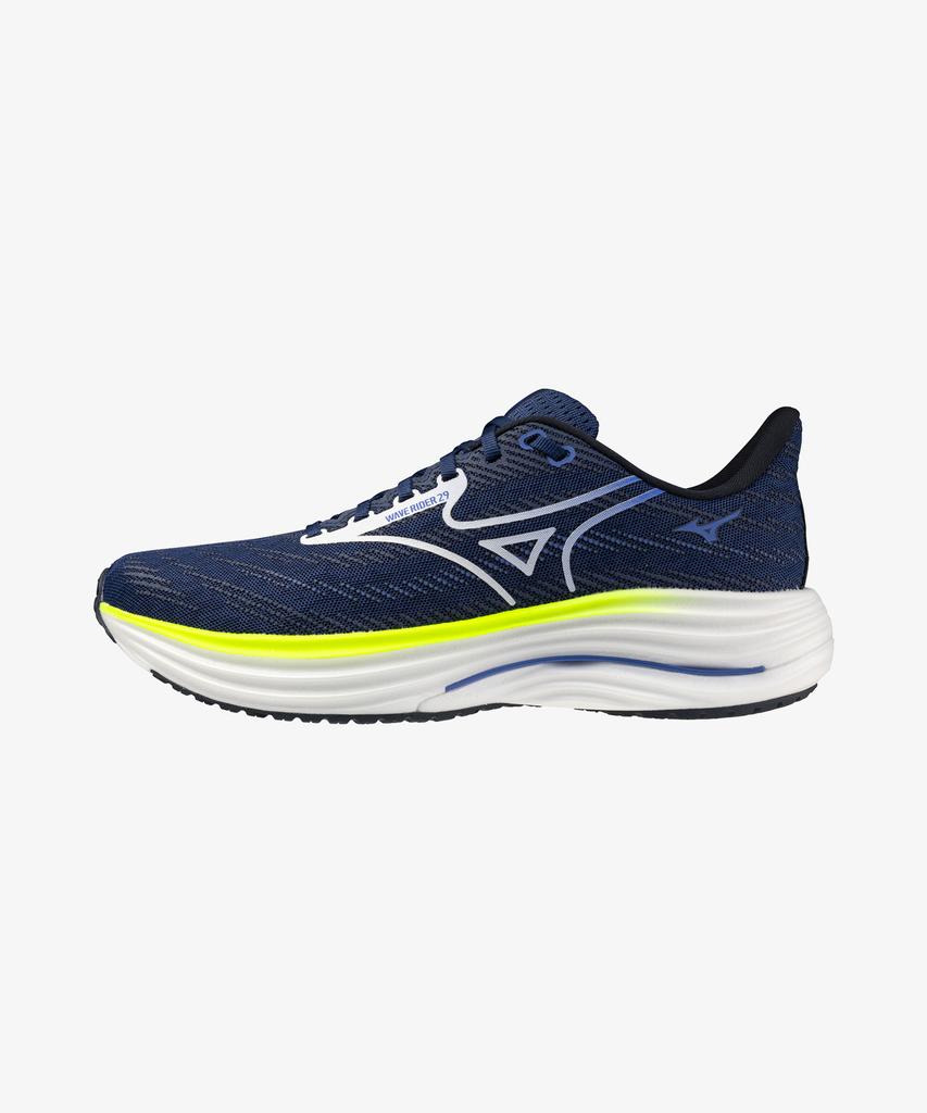Mizuno (Men'S) Wave Rider 29 Super Wide - Estate Blue:White:Lightning Yellow / J1Gc250452