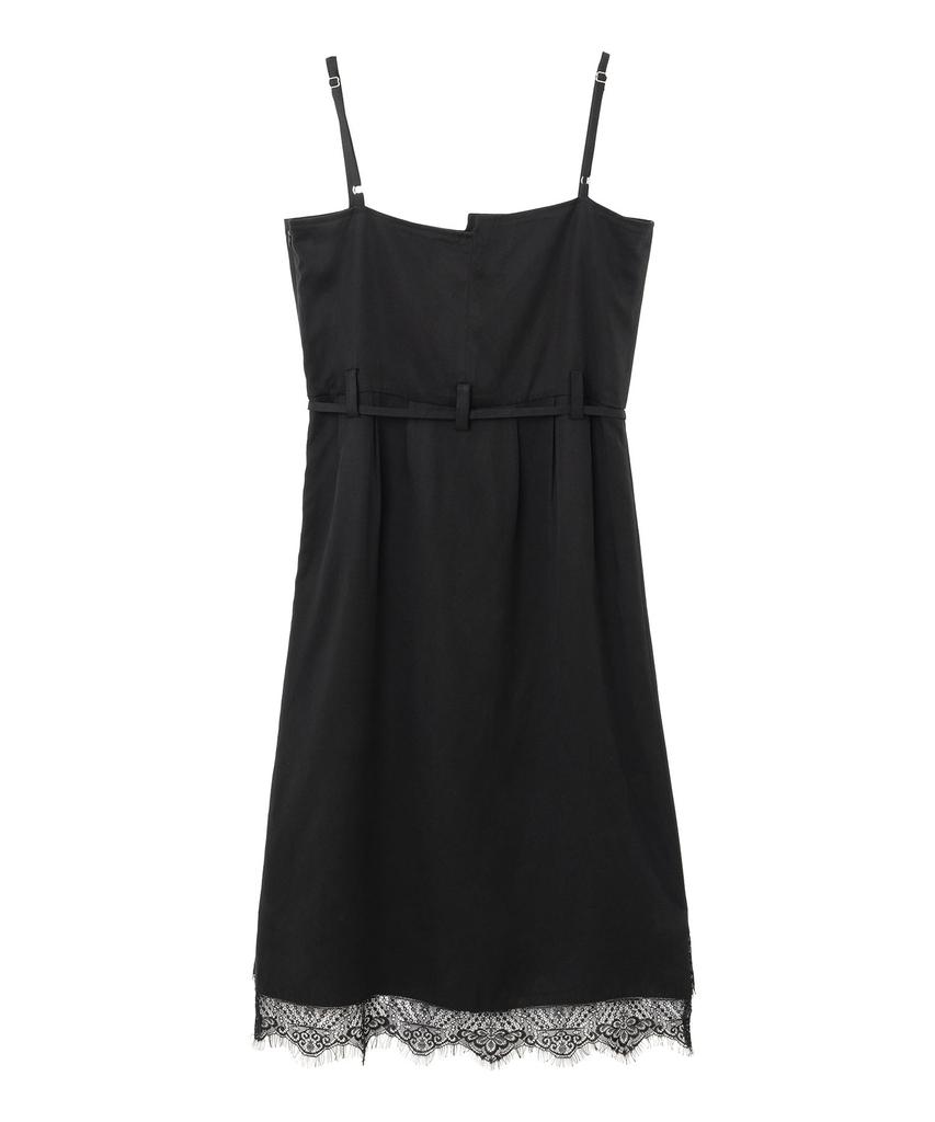 MILLO WOMEN Asymmetrical Lace Midi Dress [Black]