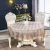 Față de masă brodată cu dantelă Pânză rotundă pastorală pentru măsuță de cafea Decorațiune pentru masa de dining Îmbunătățirea decorului casei
