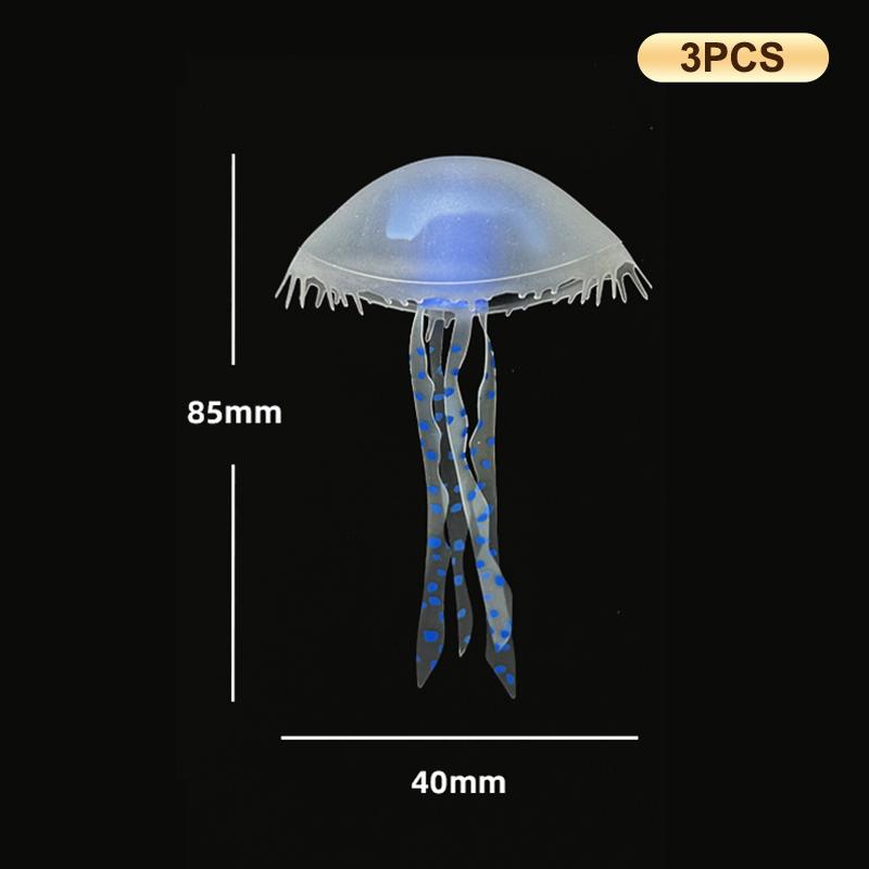 3 Stück Künstliche Leuchtende Fluoreszierende Quallen Aquarium Dekoration Fischtank Unterwasserpflanze Marine Aquatische Landschaft Ornament