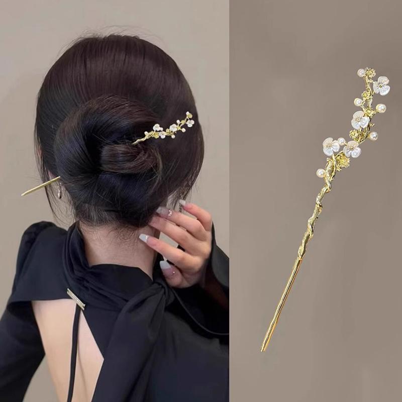 Ancient Vintage Chinese Hair Chopsticks Pearl Hair Stick For Women Ladies Hanfu Headdress Hairpin Jewelry Accessory