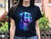 Blue Neon Rottweiler Dog Unisex Shirt S-2XL Black Navy Dark Heather