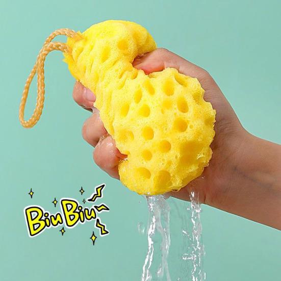 Boule de Bain Éponge de Bain Respirante Moelleuse avec Design de Massage Circulaire par Points d'Acupuncture 360 Degrés Apaisant pour les Pores Doux Exfoliant