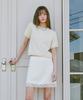 Belloel Round Stripe Half Sleeve Knit Lemon