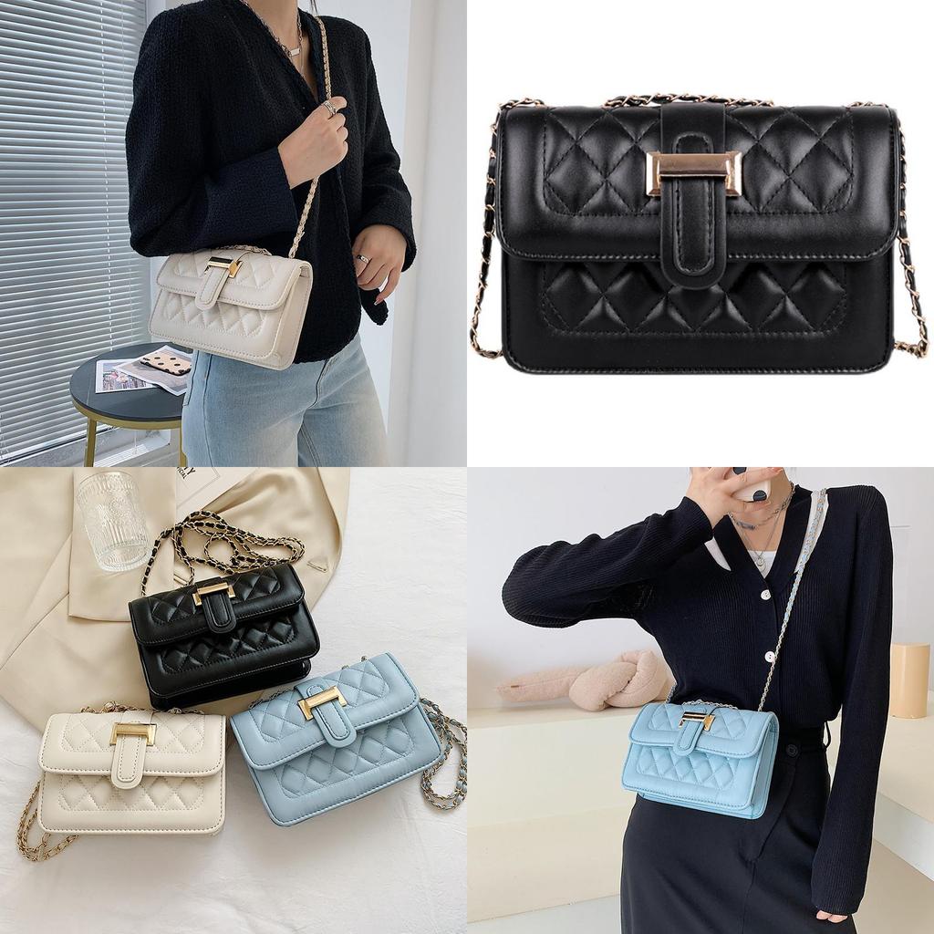 Trendy Korean Small Womens Bag 2021 New Urban Simple Pu Diamond Quilted Chain Bag