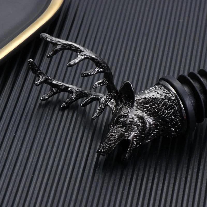 Wine Pourer Zinc Alloy Deer Elk Lion Bull Wine Stopper Drinks Bar Tools Night Club Bar Accessories Home Bar for Kitchen Tools
