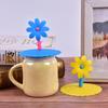 Auslaufsicherer Wasserbecherdeckel Staubdicht Glasbecher Kappe Blumenschmuck Silikonbecherabdeckung Tassen