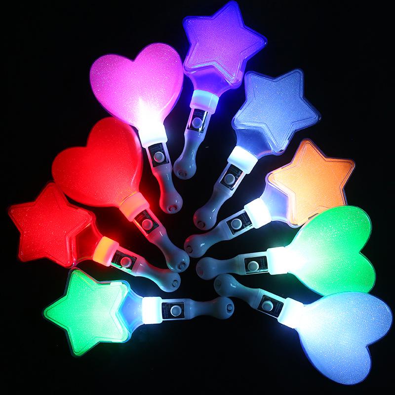 Short Luminous Concert Stick - Heart & Star Designs