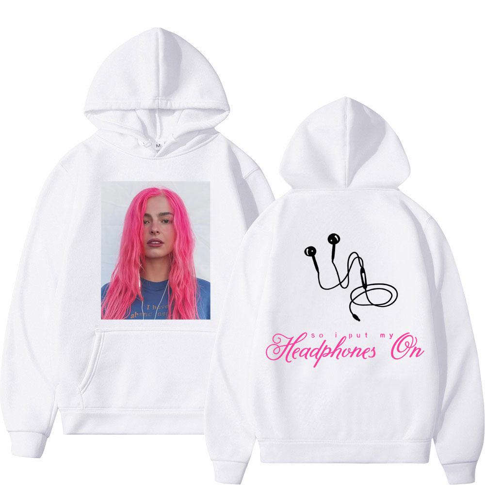 Addison Rae Headphones Fashion Graphic Hoodie Men Women High-quality Sweatshirts Long-sleeved Thick Casual Sportswear Streetwear