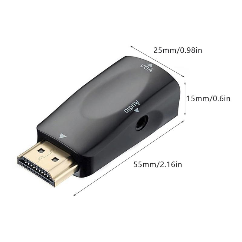 1080P PC Computer HDTV To VGA Video Converter VGA Female To HDTV Male Adapter for Laptop Top Box Monitor Projector