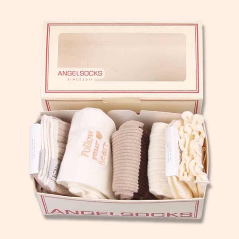 ANGEL SOCKS SET004 - Cappuccino Gemstone Jewelry Cubic Diamond Luxury Fashion Glitter Socks