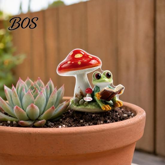 UV Printed Garden Art Cartoon Frog Stake, 2D Acrylic Cute Decoration, Waterproof 3D Effect Stake Outdoor Yard for Lawn Flower Bed Planter Decor