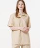 GAKKAI UNIONS Linen Short Sleeve Collared T-Shirt Beige