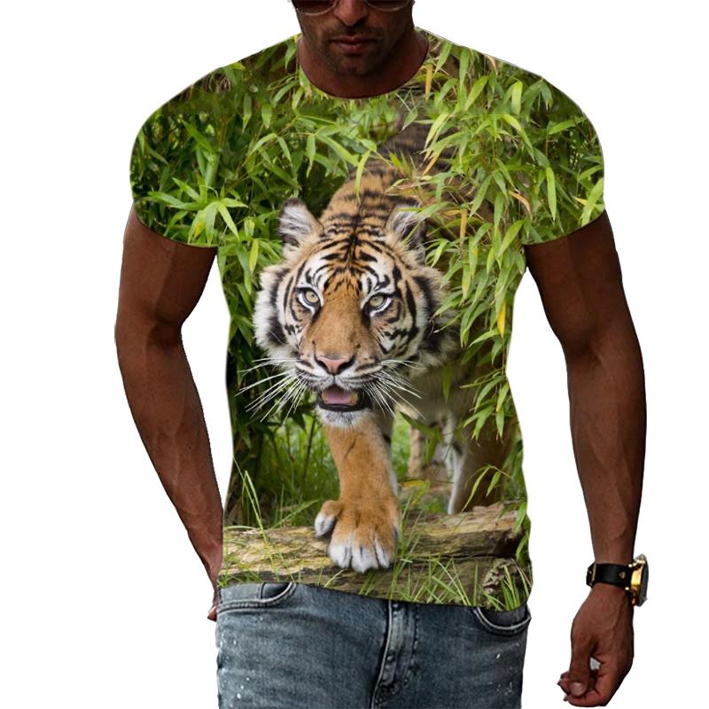 New Fashion 3D Printing Animal Tiger Graphic T Shirts Summer Casual Trend Hip Hop Harajuku Style T-shirt Trendyol Men's Store