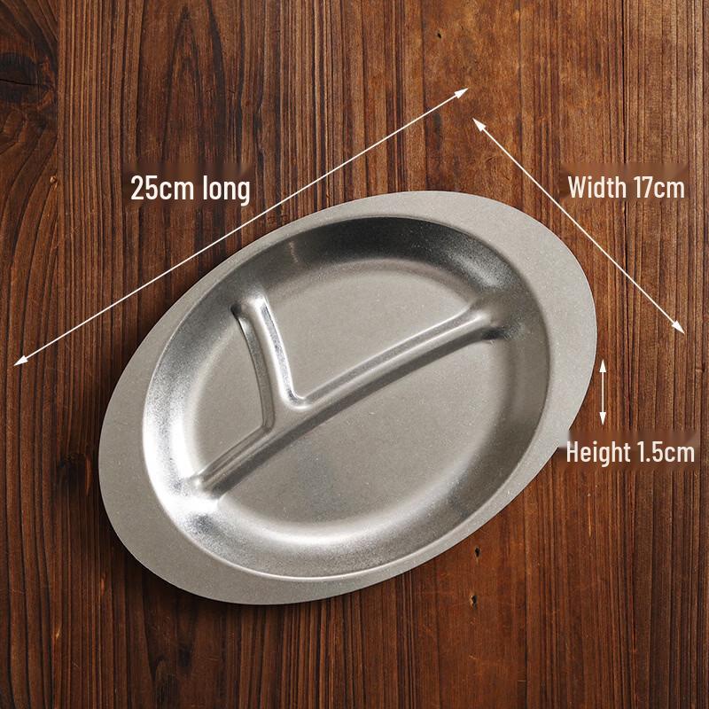 ZISIZ Vintage Stainless Steel Rectangular Camping Plate