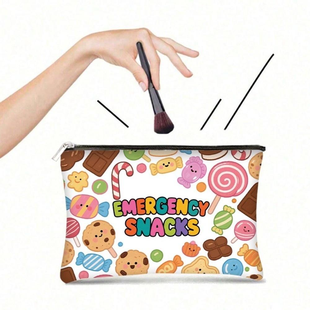 Print Pattern Cosmetic Bag Canvas Cable Organizer Bag New Snacks Storage Bag for Office