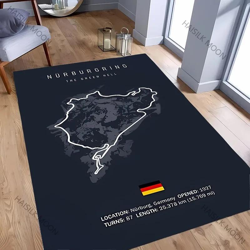 Tappeto Tappetino Tappeto Design Circuito Pista da Corsa - Bahrain Monaco Nürburgring Motorsport Decorazione Casa Camera da Letto Arredo Tappeto Casa