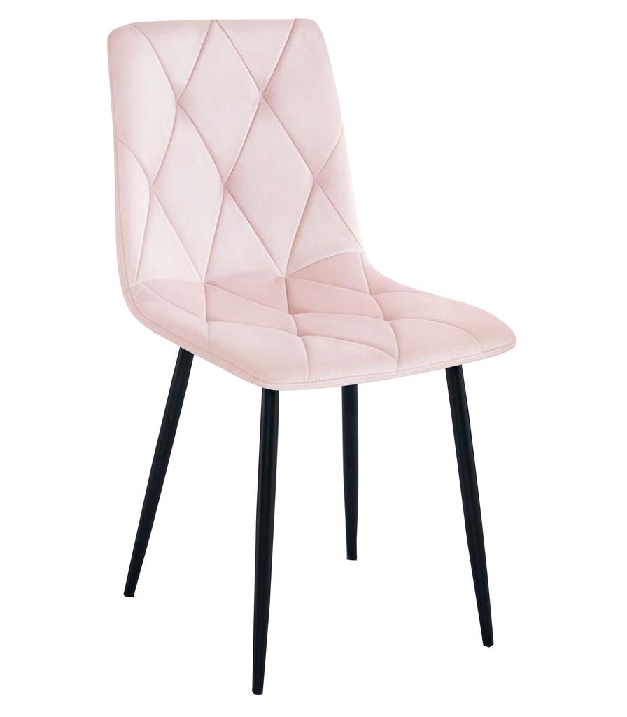 Libra Chair - Light Pink Velvet / Black Legs X 1