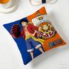 One Piece Pillow Cover Anime Fan Favorite Character Print Decorative Pillowcase for Bedroom Living Room and Anime Enthusiasts