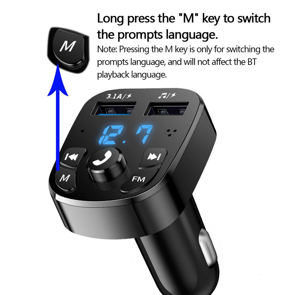 Car MP3 Player BT Wireless FM Transmitter Audio Music Stereo Dual USB Port Car Charger Support