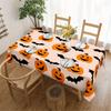 Halloween Pumpkin Bat Rectangle Tablecloth for Tables Dining Room Waterproof Family Dinner Table Cloth Halloween Decorations