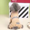 Diamond Grid Four-Legged Cotton Coat with D-ring for Dogs - Autumn & Winter Wear