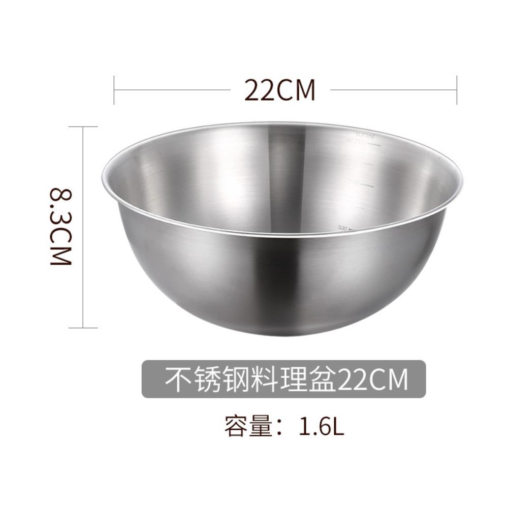 3pcs/set Stainless Steel Bowl Set with Scale for Cooking Baking Food Storage Large Capacity Mixing Bowls for Home Kitchen Essentials