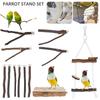 2/10 Stück Natürliches Holz Vogel Sitzstange für Papagei Vogel Sitzstangen Ast Papagei Stand Plattform Holz Übung Klettern Krallen Schleifen