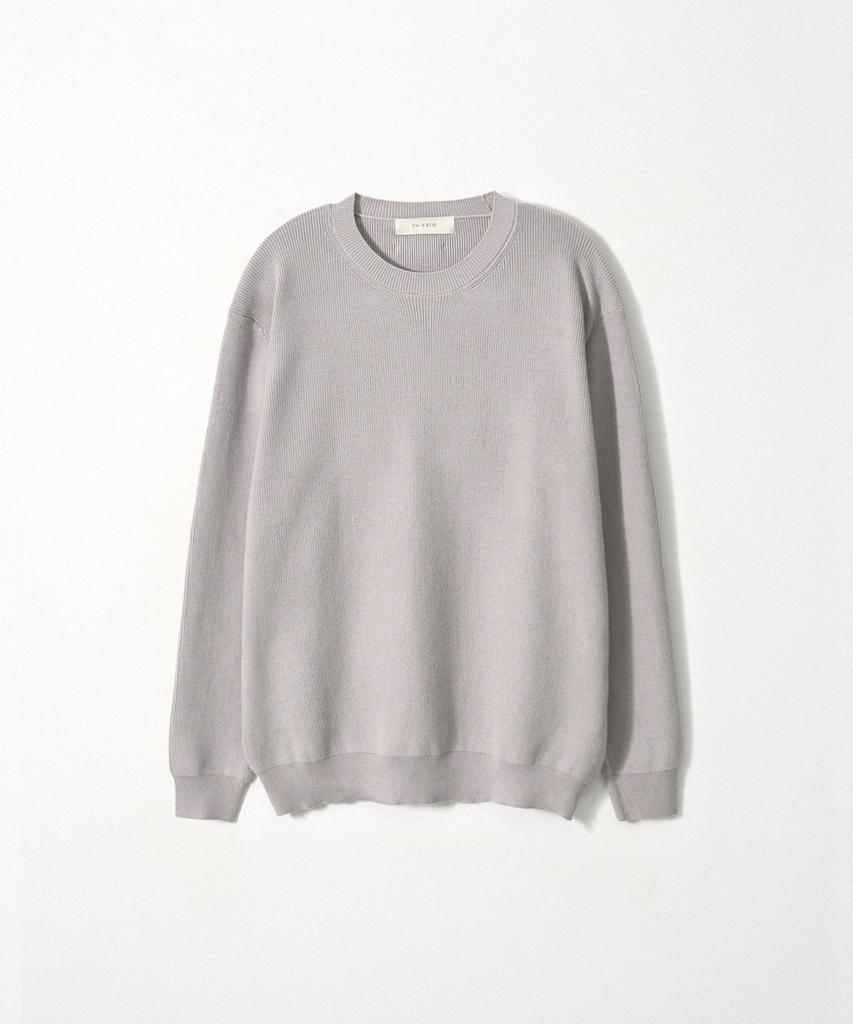 EZIO Formal Rib Round Knit_Light Gray