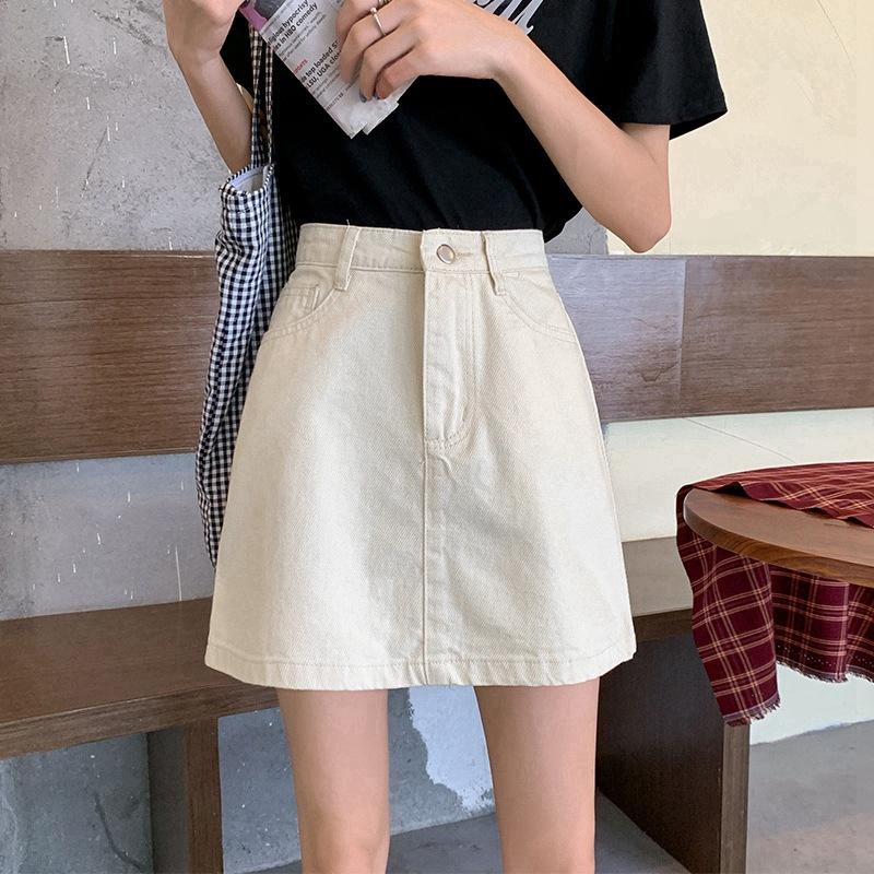 Sommer High-Waist Denim Half-Body Rock Tide Damen dünnes Paket Hip A Wort kurzen Rock