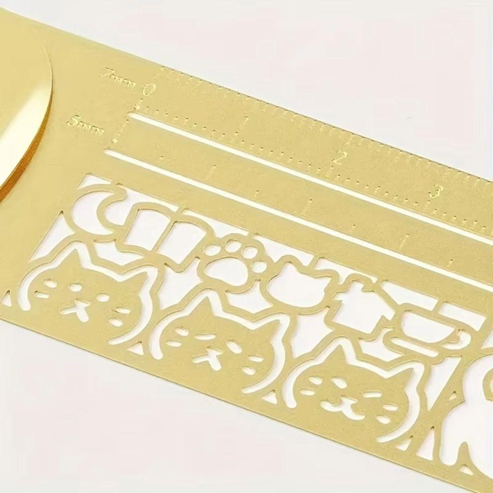 1pc Cute Cat Pattern Double-Sided Bookmark Ruler Precise Stationery for Diary Planning Book Note Taking-Creative Stationery Tool
