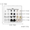 12 Pairs Crystal Rhinestone Flower Stud Earrings Set for Women Jan to Dec Birthstone Piercing Jewelry Accessories