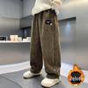 Boys' Spring/Autumn 2025 Velvet Sports Pants: Trendy, Loose Street-Style for Kids